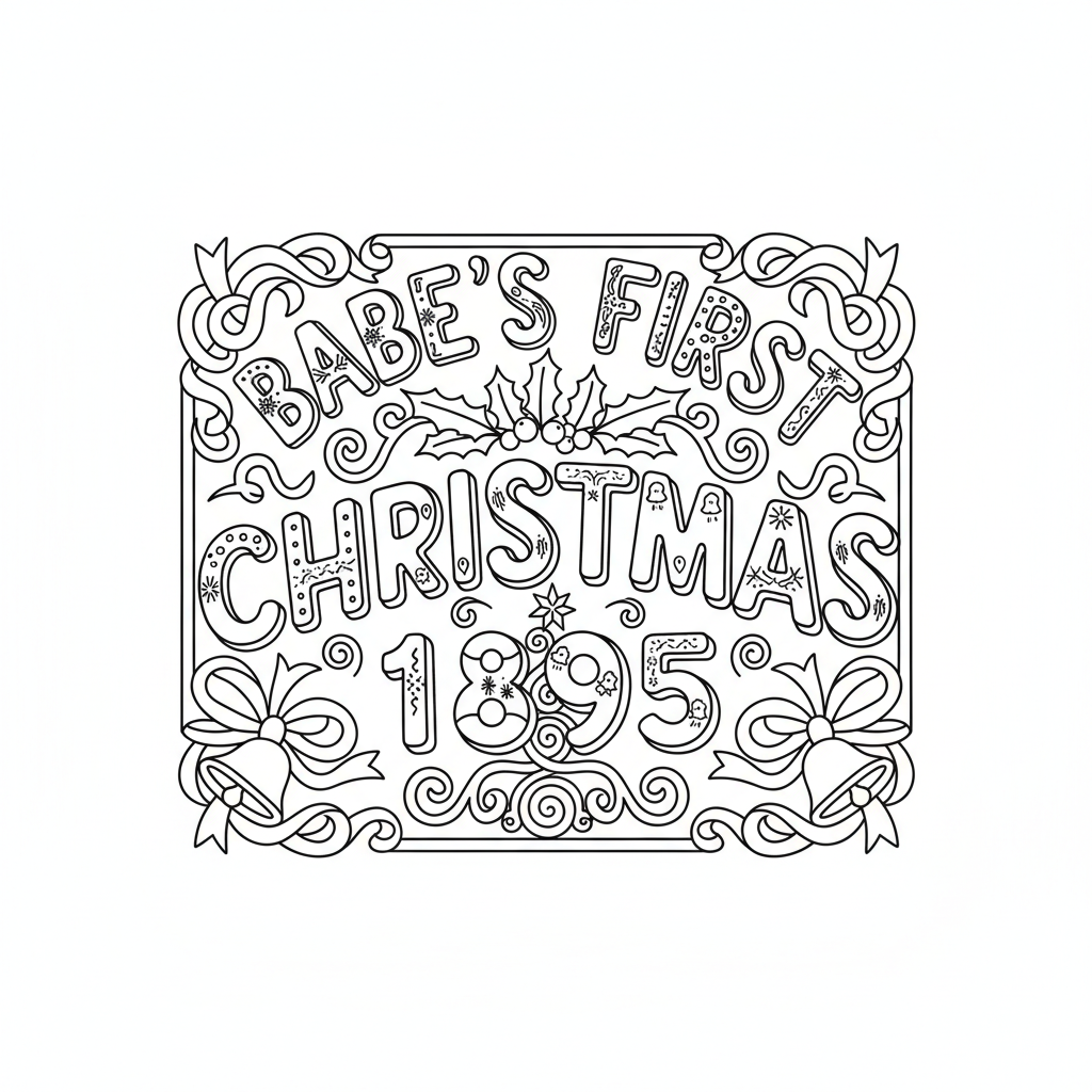 DiseñO De La Primera Navidad Del Bebé Coloring Page 1