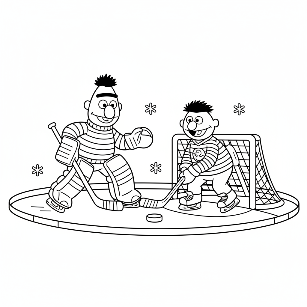 Eishockey Spaß Coloring Page 1