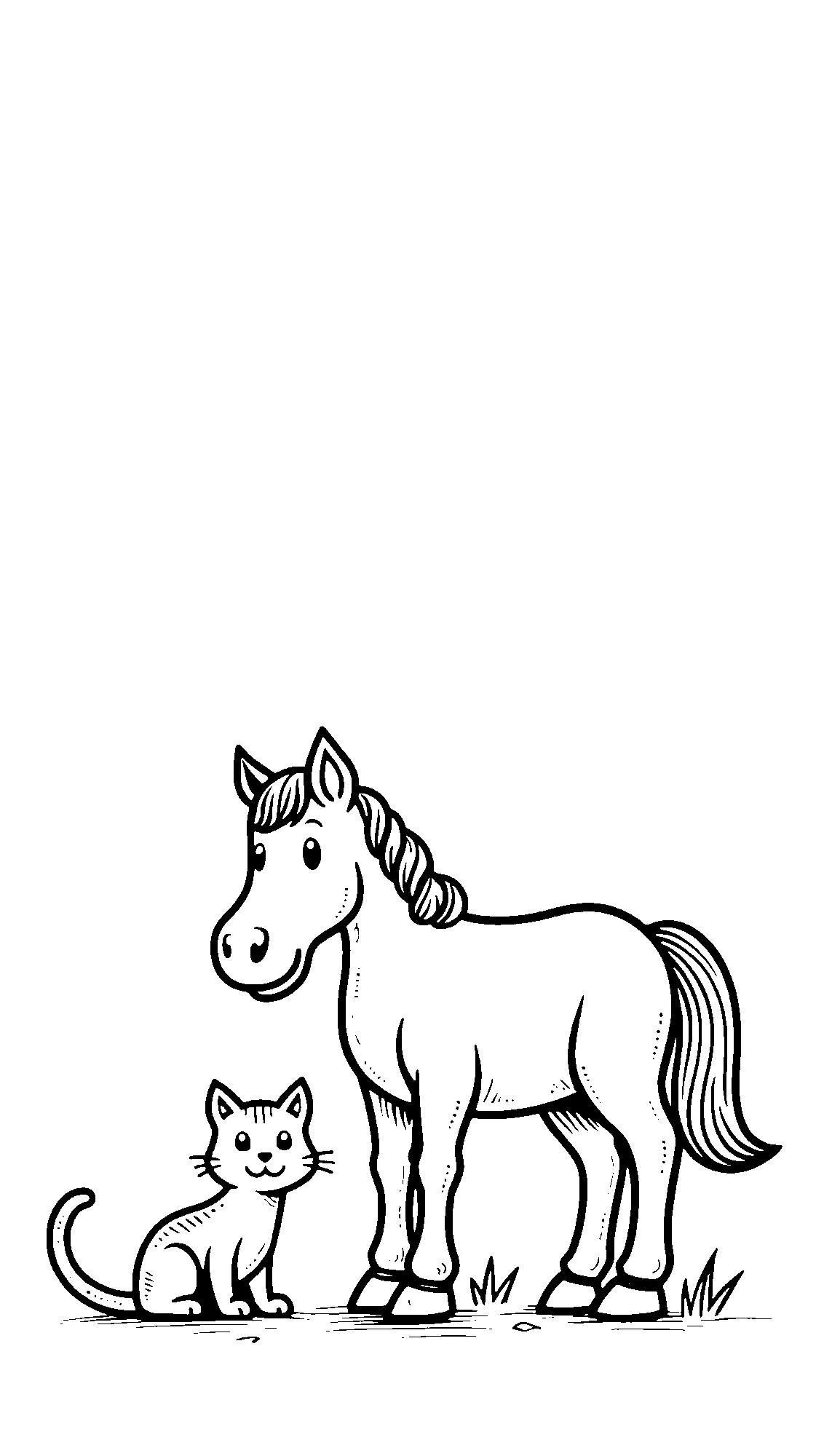 Cats and Horses Coloring Fun