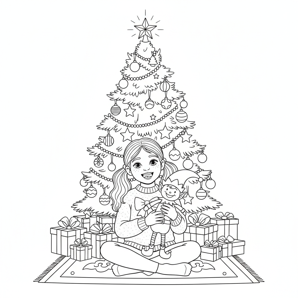 Weihnachtsbaum und Elf