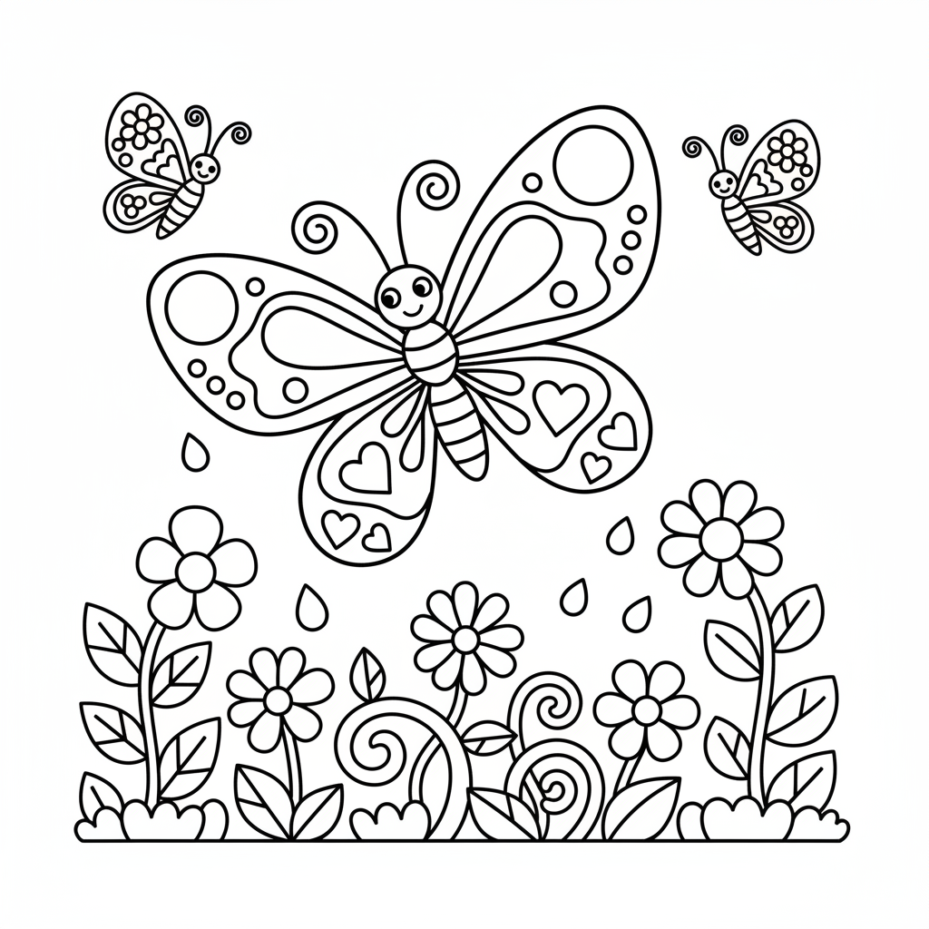 Borboletas Coloridas Coloring Page 1