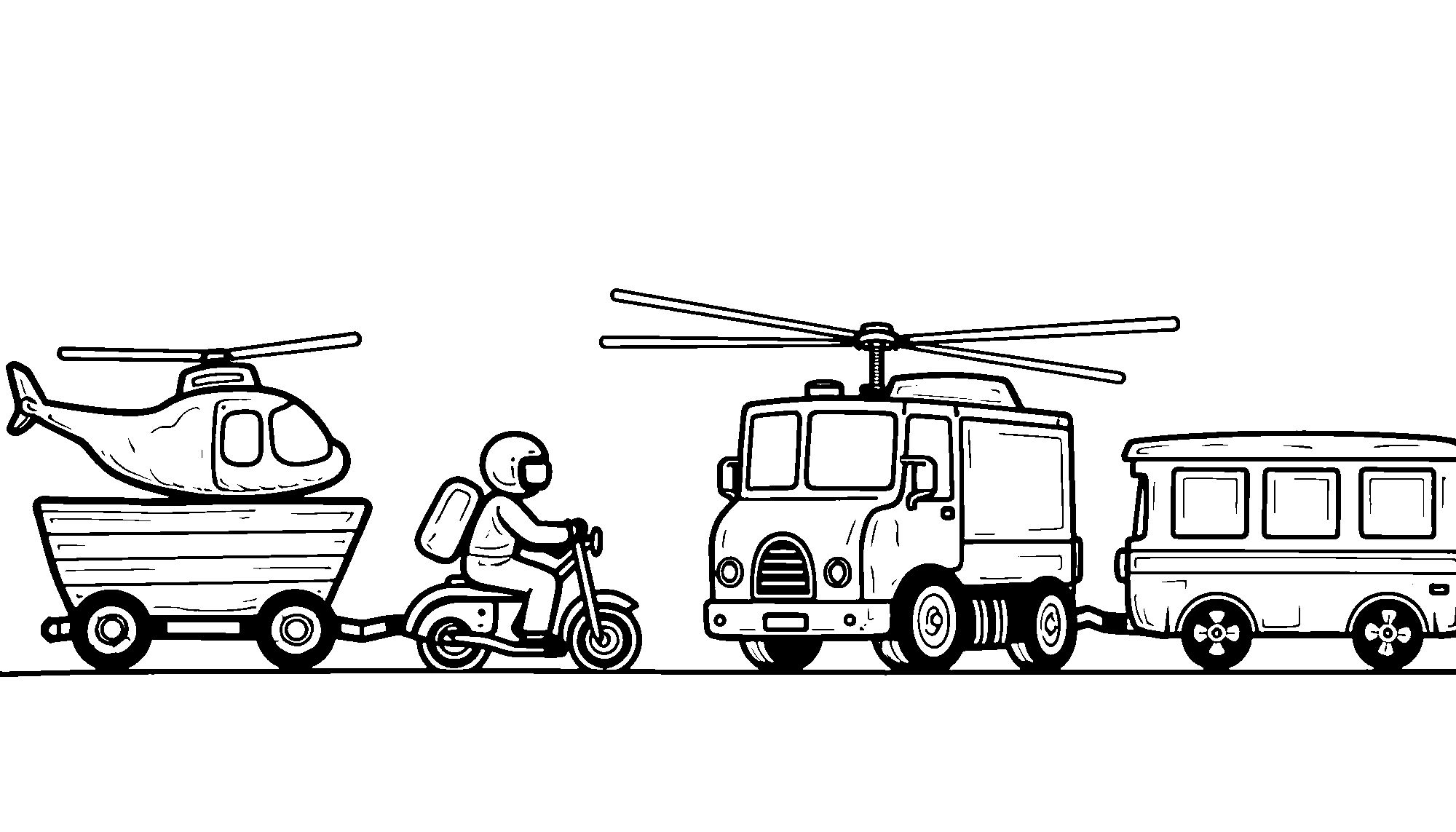 Aventuras De Transporte Colorido Coloring Page 2
