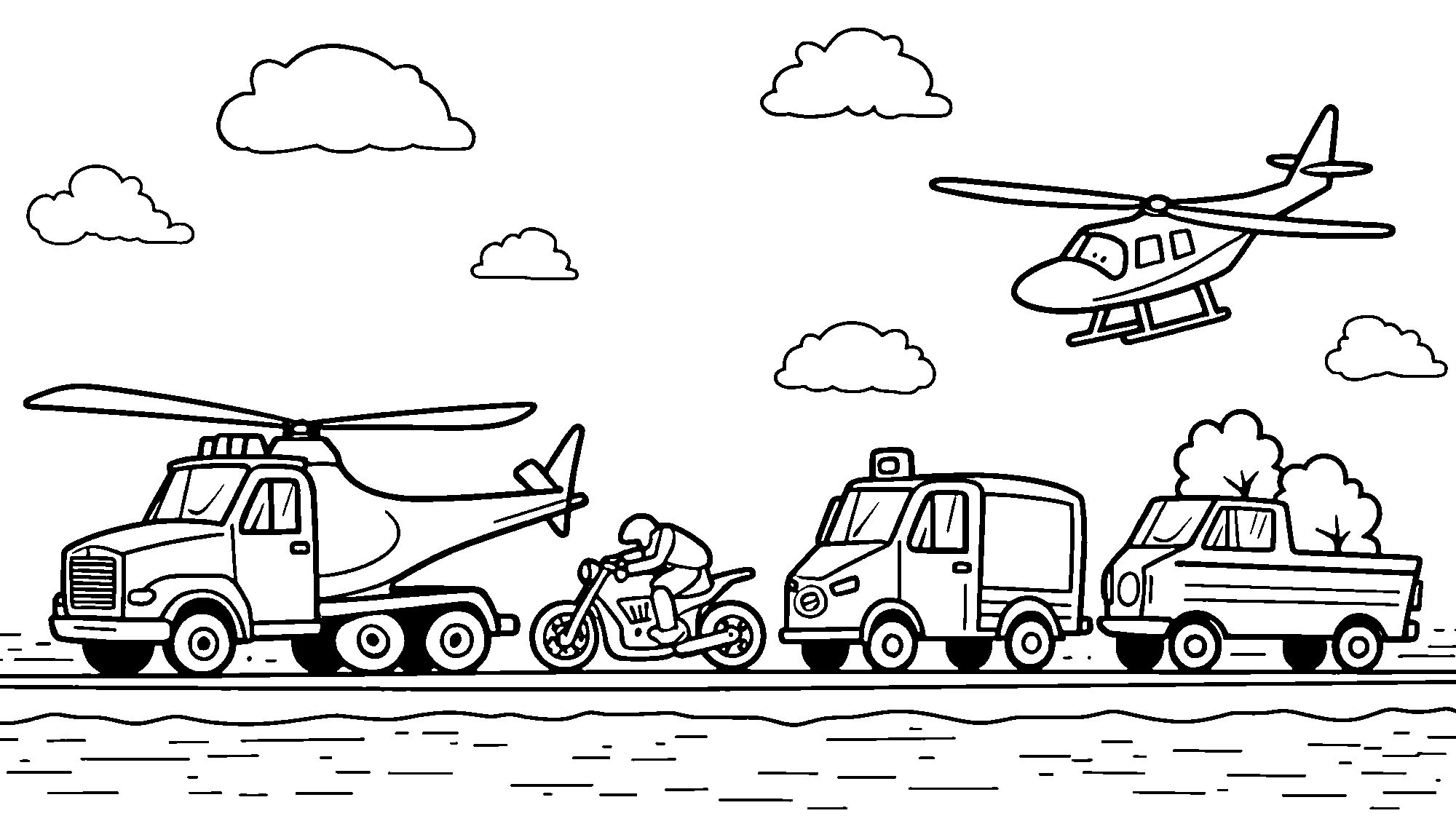 Aventuras De Transporte Colorido Coloring Page 3