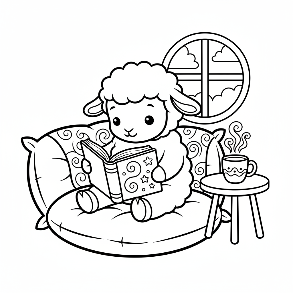 Gemütliches Lamm Lesen