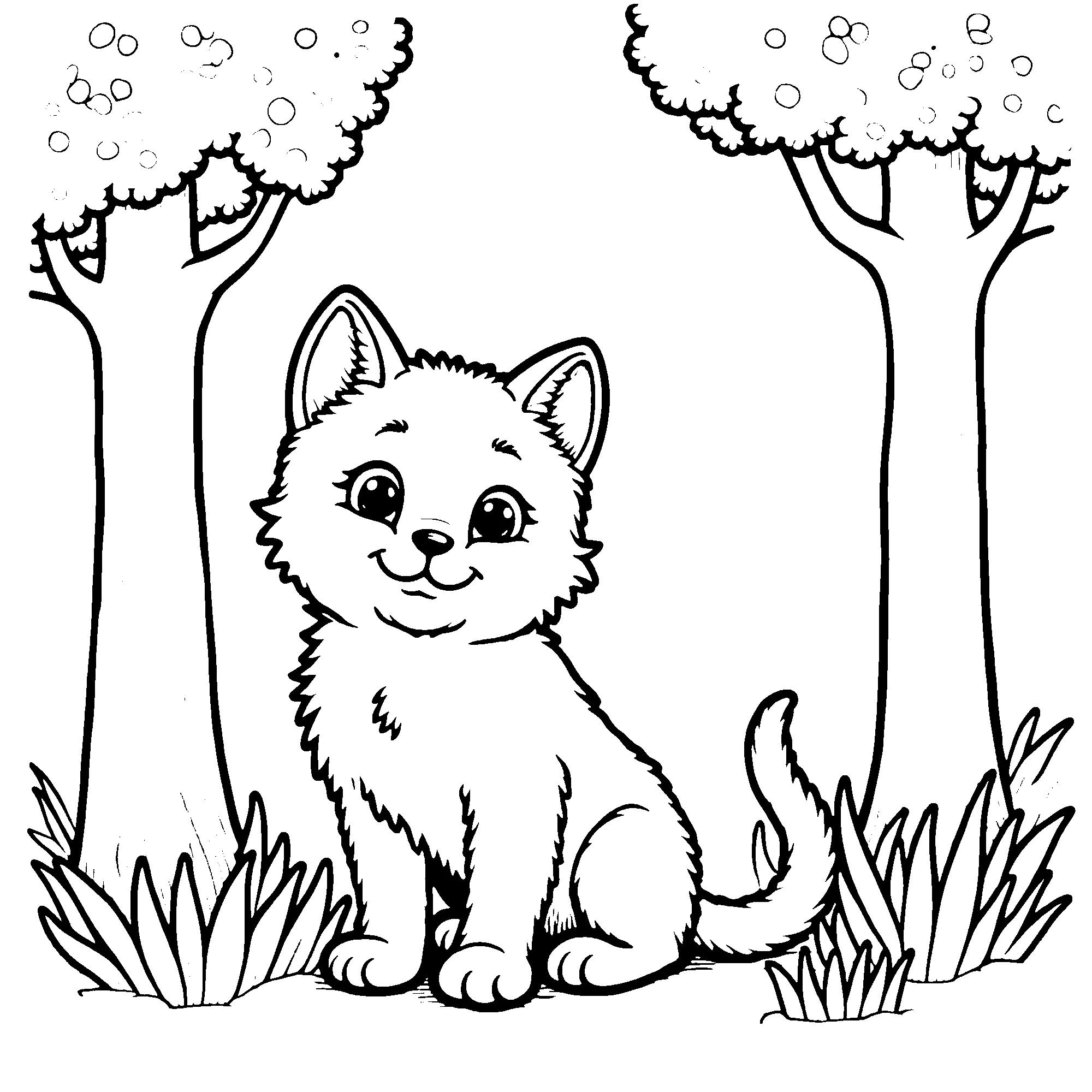 Gatito Lindo en el Bosque