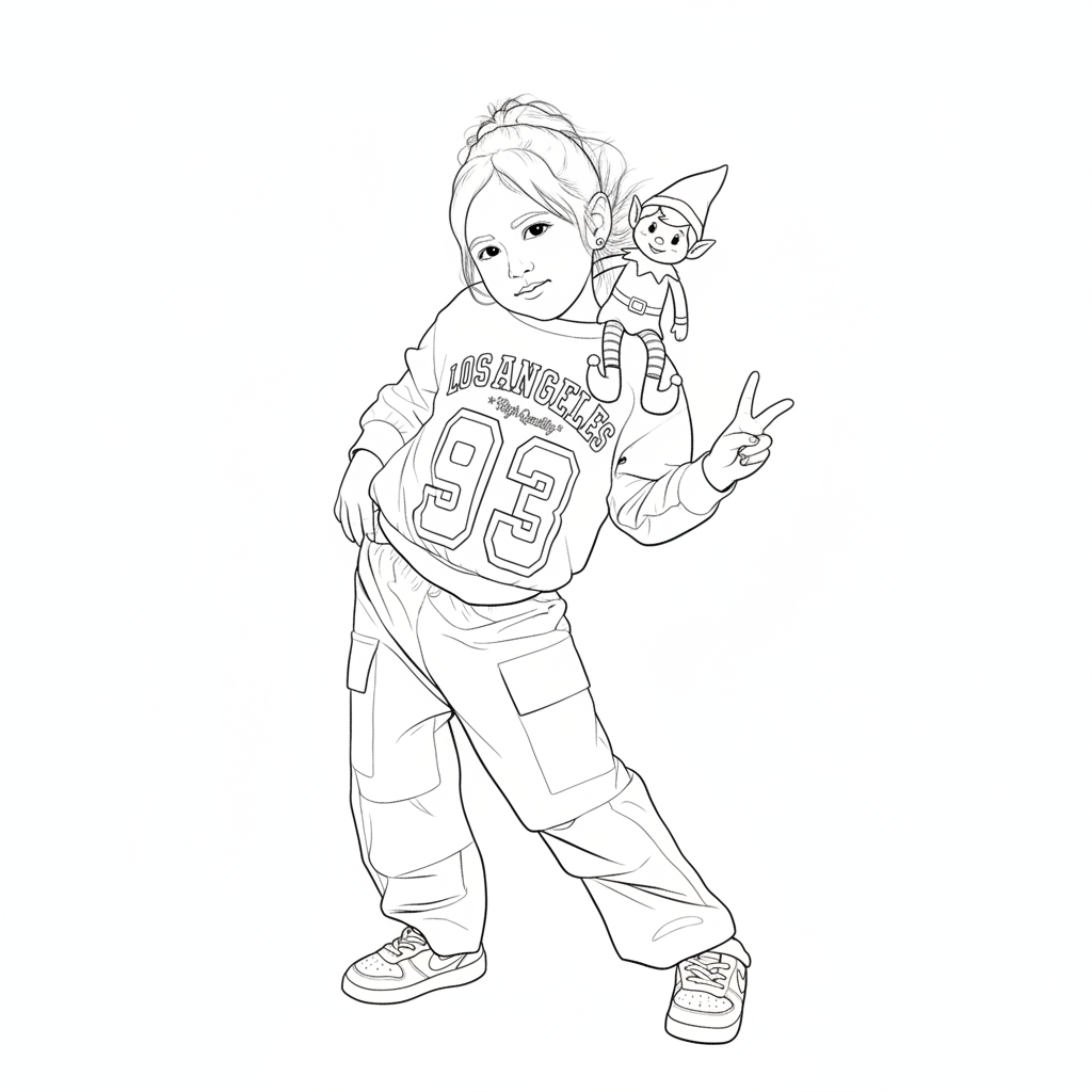 Tochter Mit Elf Coloring Page 1