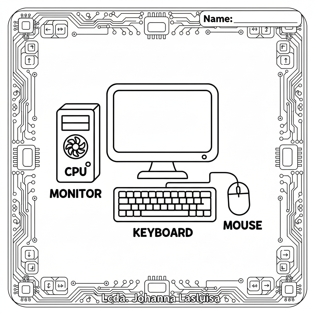 Desktop-Computer Ausmalbild