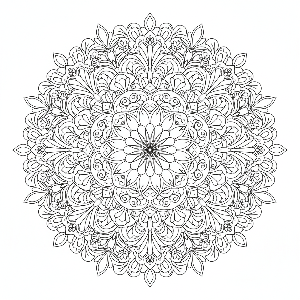 Detaillierte Blumenmandala