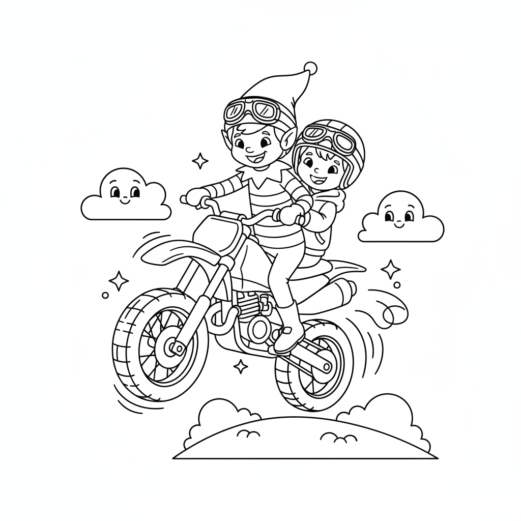 Elfo en moto de tierra