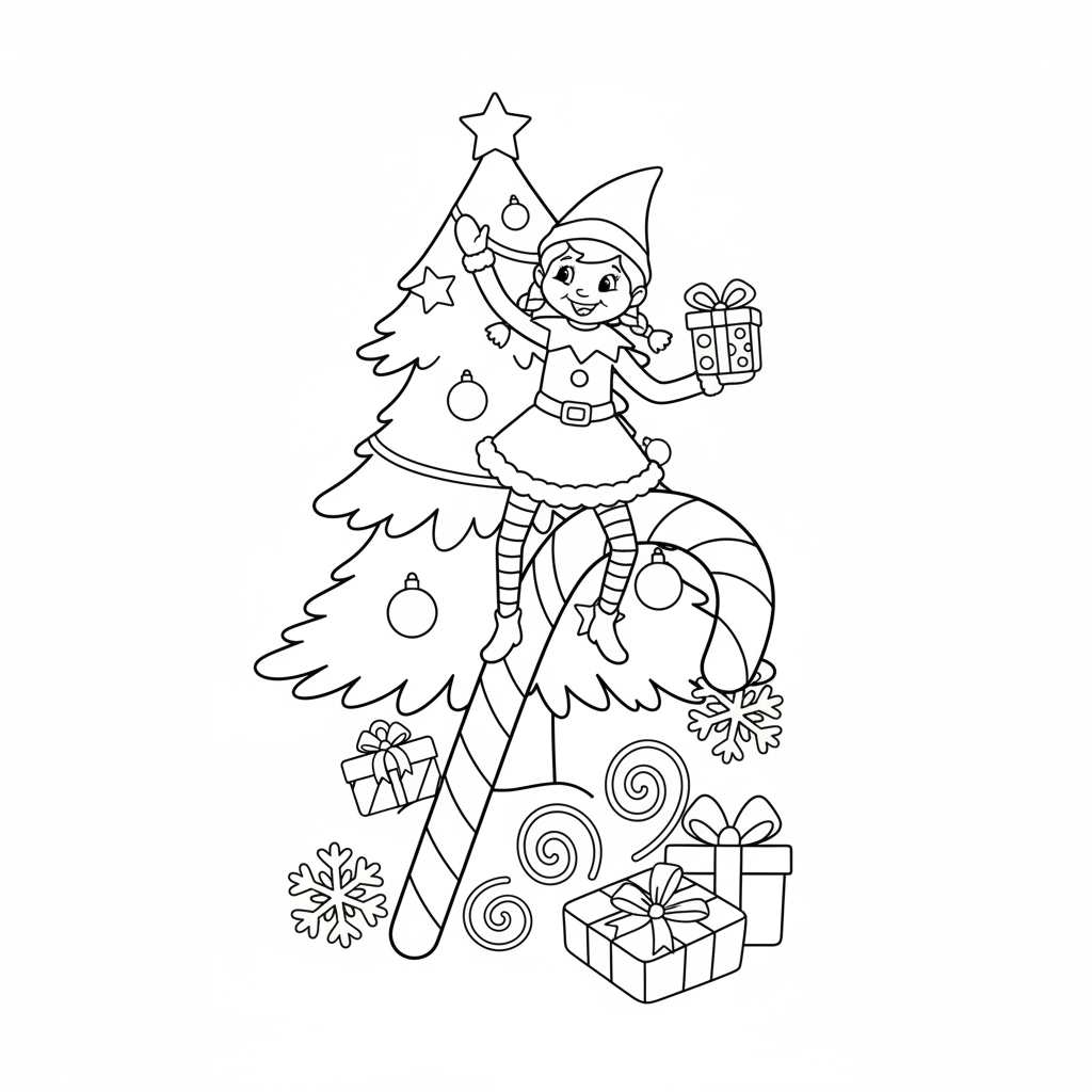 Fröhliches Weihnachtselfenmädchen