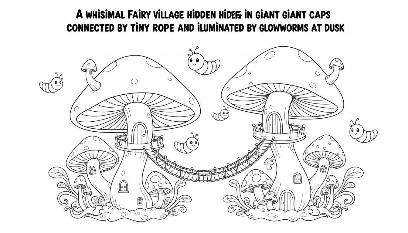 Aventura En La Aldea De Hadas Coloring Page 1