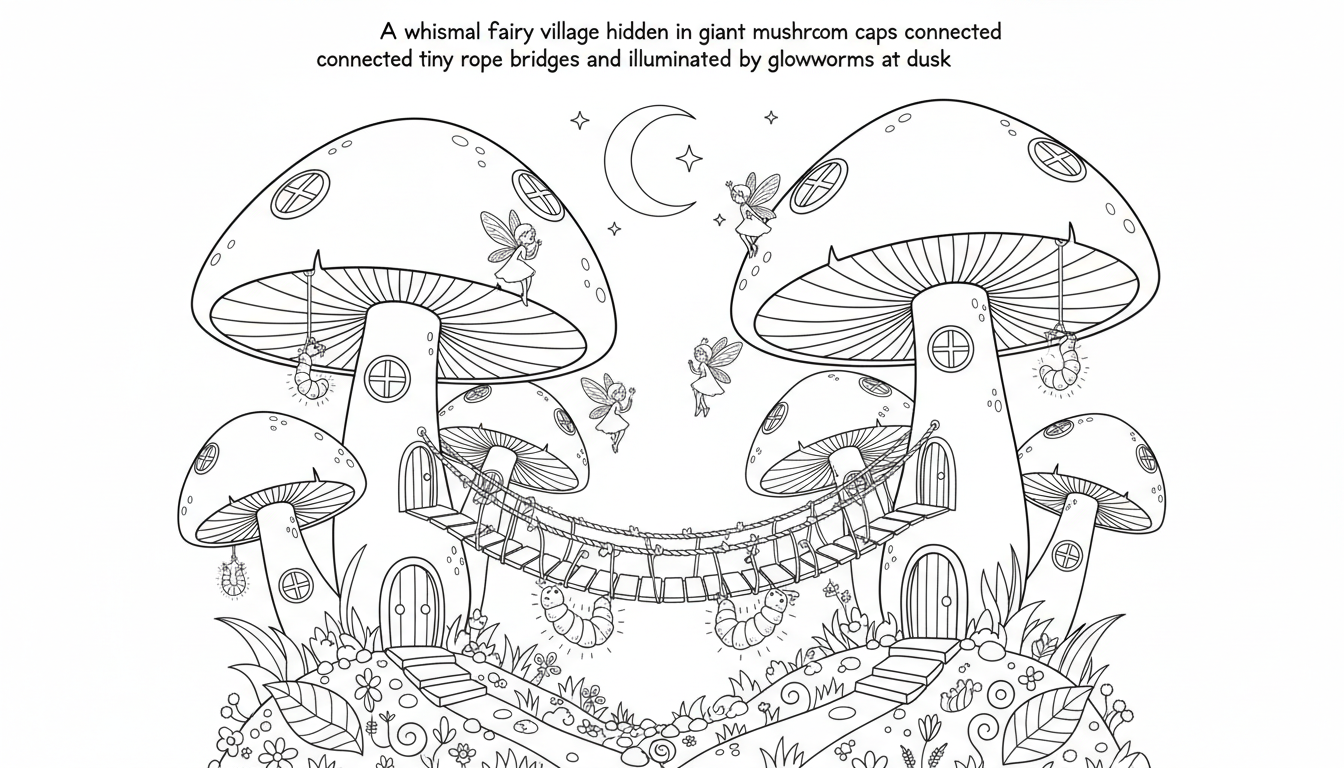 Aventura En La Aldea De Hadas Coloring Page 2