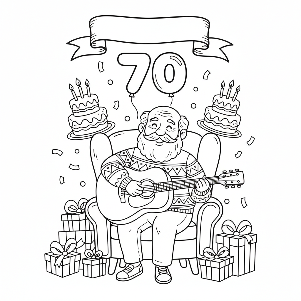 70. Geburtstag Des GroßVaters Coloring Page 1