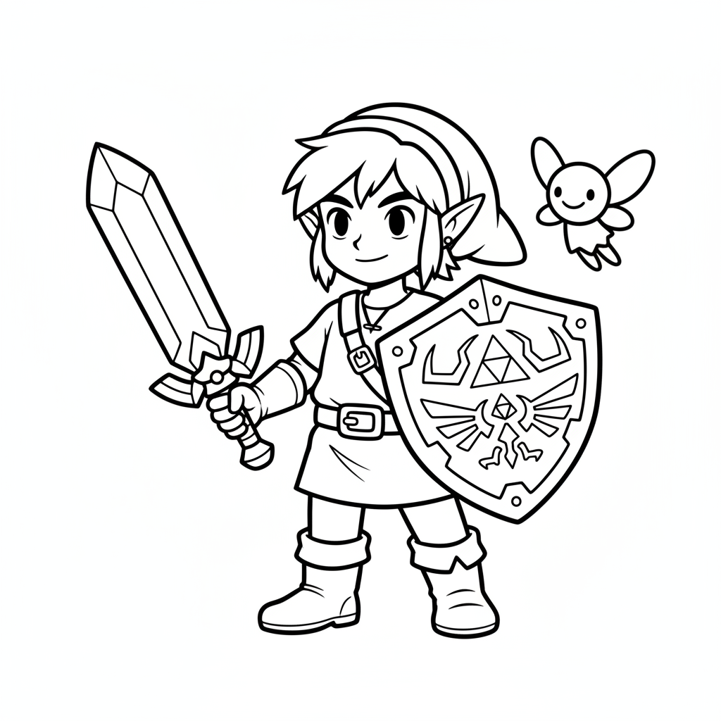 NiñO Heroico Con Espada Coloring Page 1