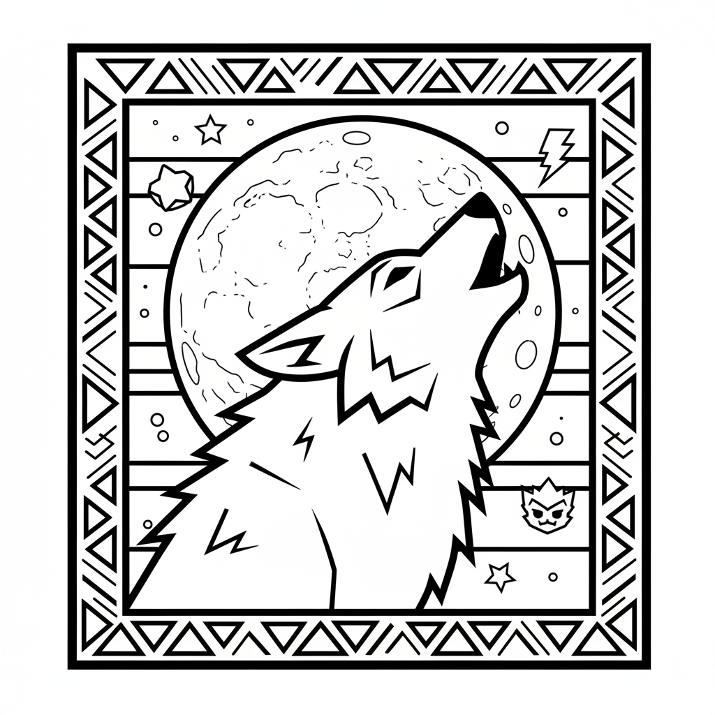 Howling Wolf Silhouette