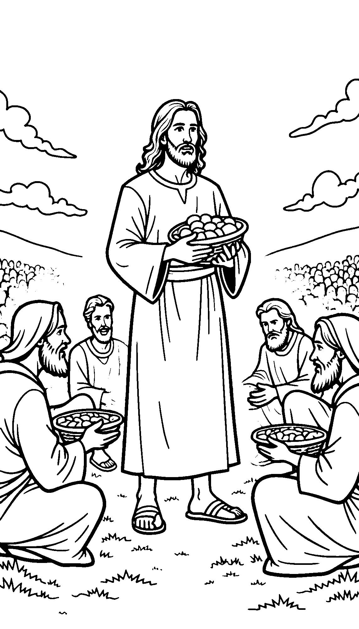 Jesús alimentando a la multitud