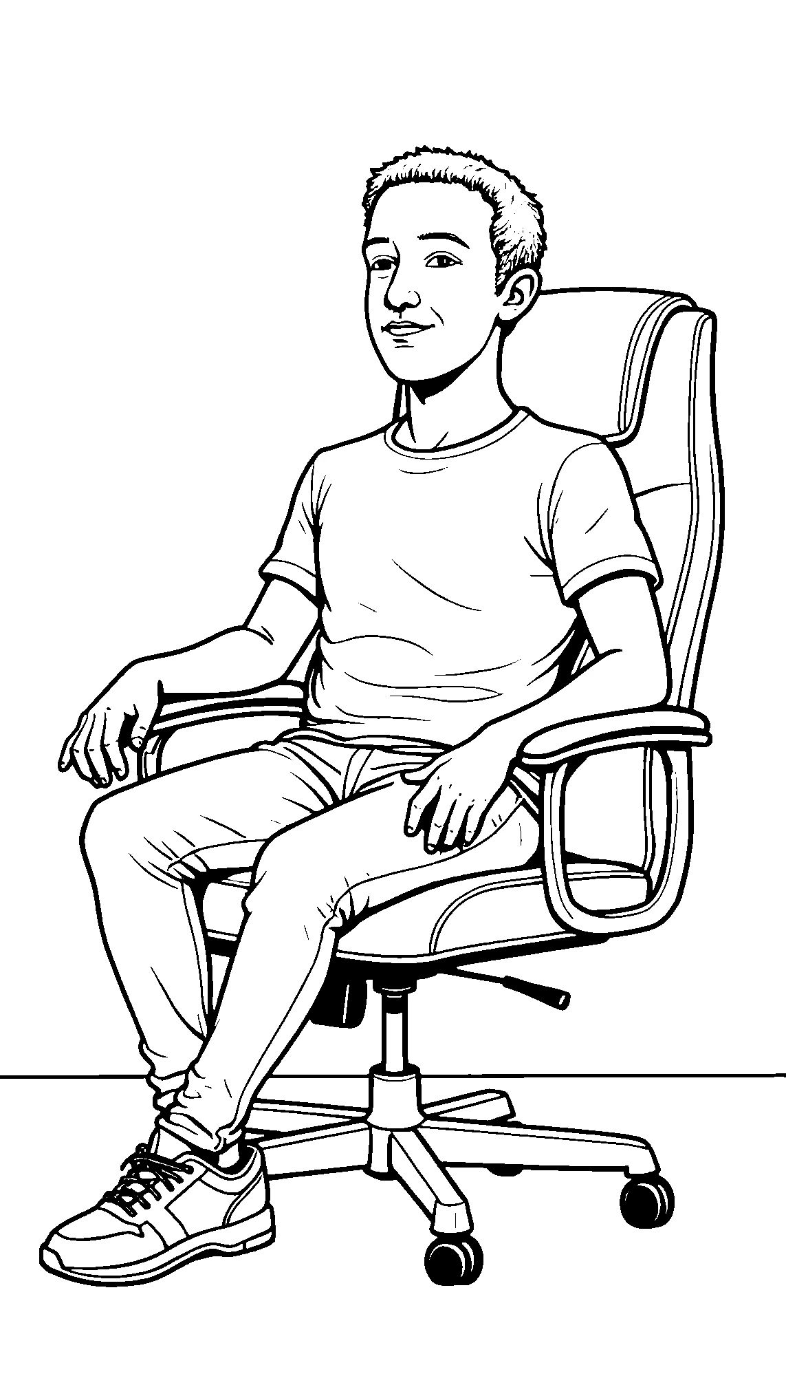 Zuckerberg At Facebook HQ Coloring Page 1