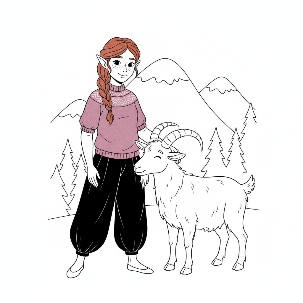 Mountain Elf with Goat Mountain Elf with Goat