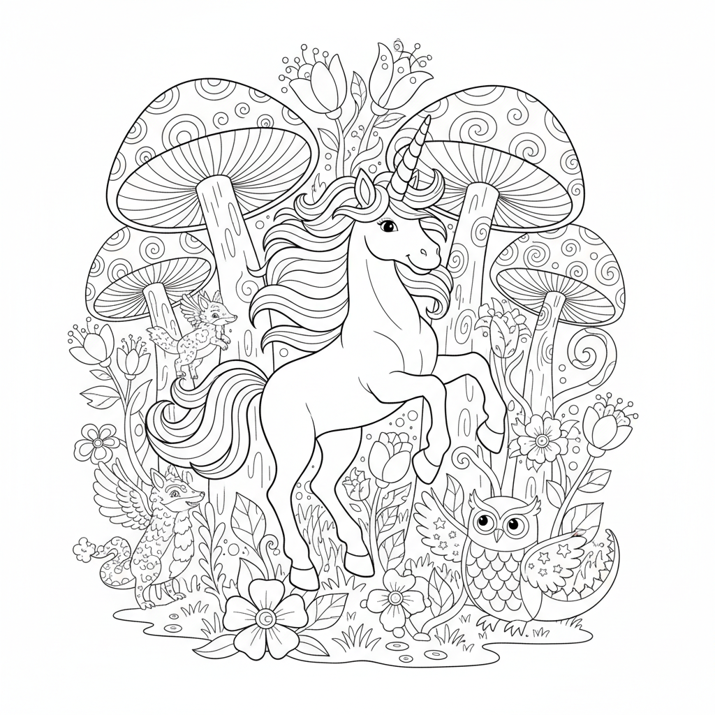 Aventura De Unicornio MíStico Coloring Page 3