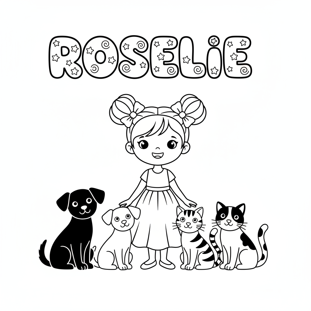 Animaux et une fille nommée Roselie