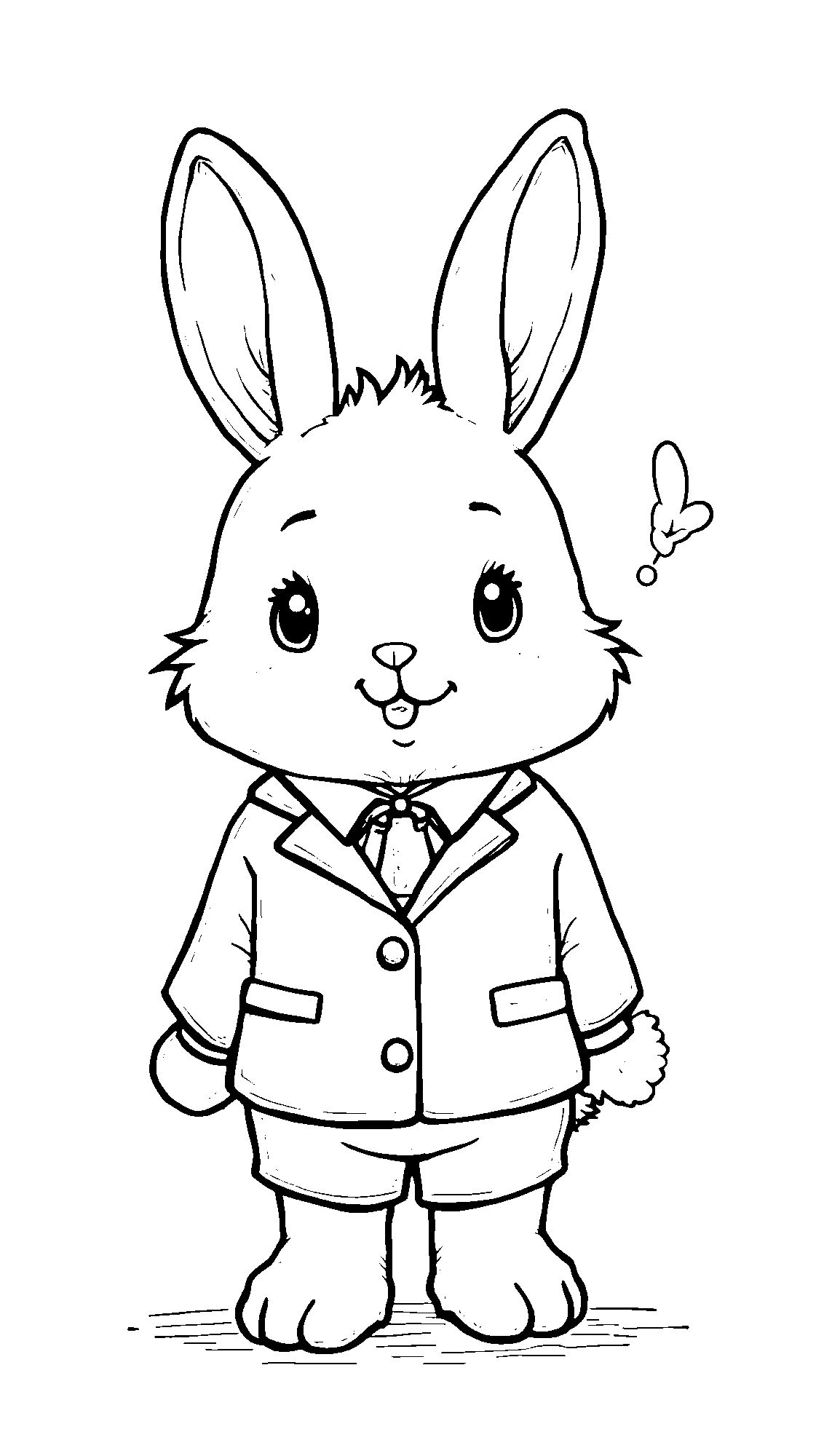 Coelho Em Uniforme De Estudante Coloring Page 1