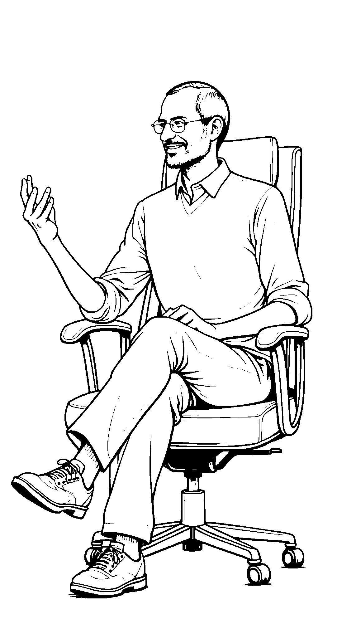 Steve Jobs En La Sede De Facebook Coloring Page 1