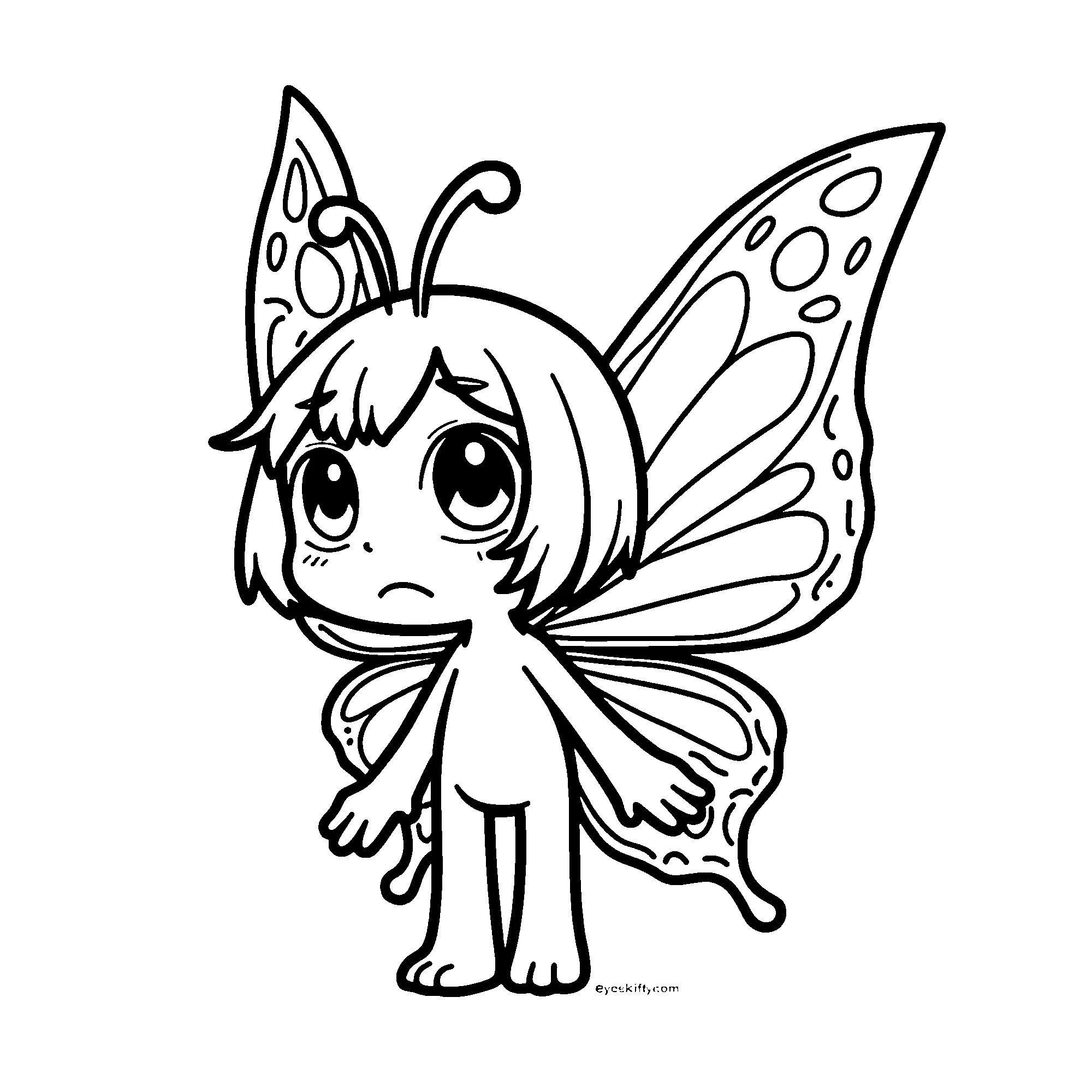 Personaje Mitad Mariposa Cansado Coloring Page 2