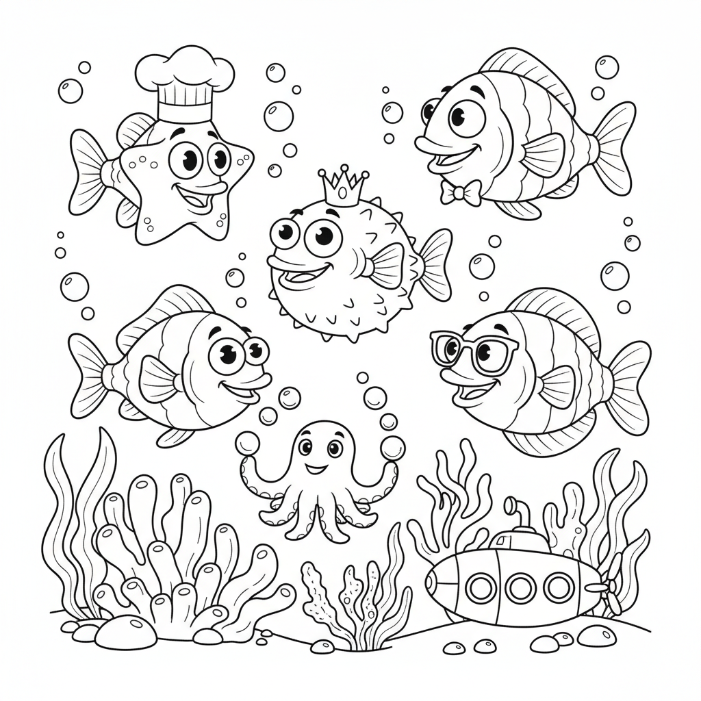Unterwasser Spaß Coloring Page 1